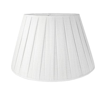 Box Pleat Linen Pembroke Lamp Shades - 16" Snow - Lux Lamp Shades