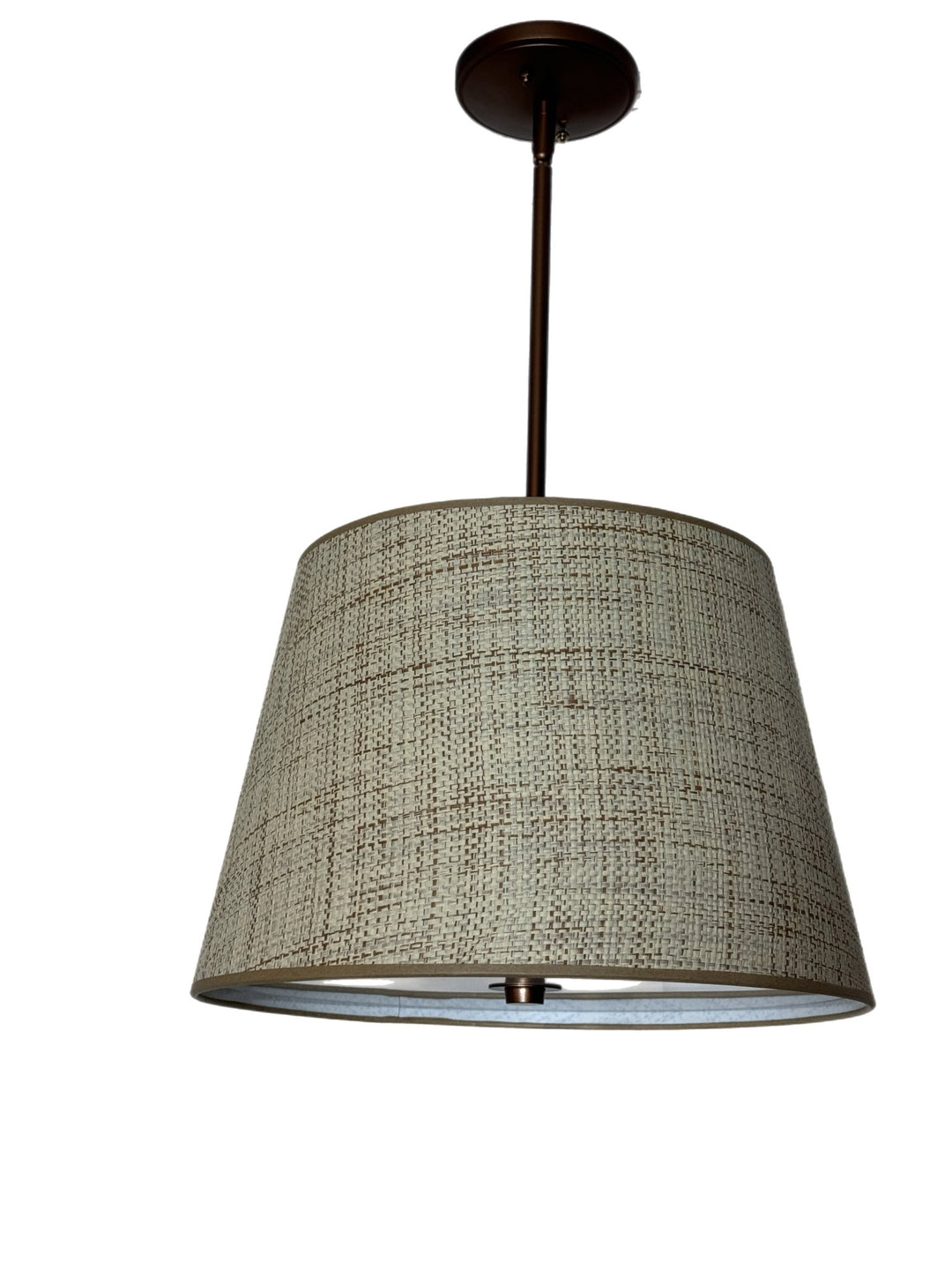 Custom British Empire Raffia Shade Pendants - Lux Lamp Shades