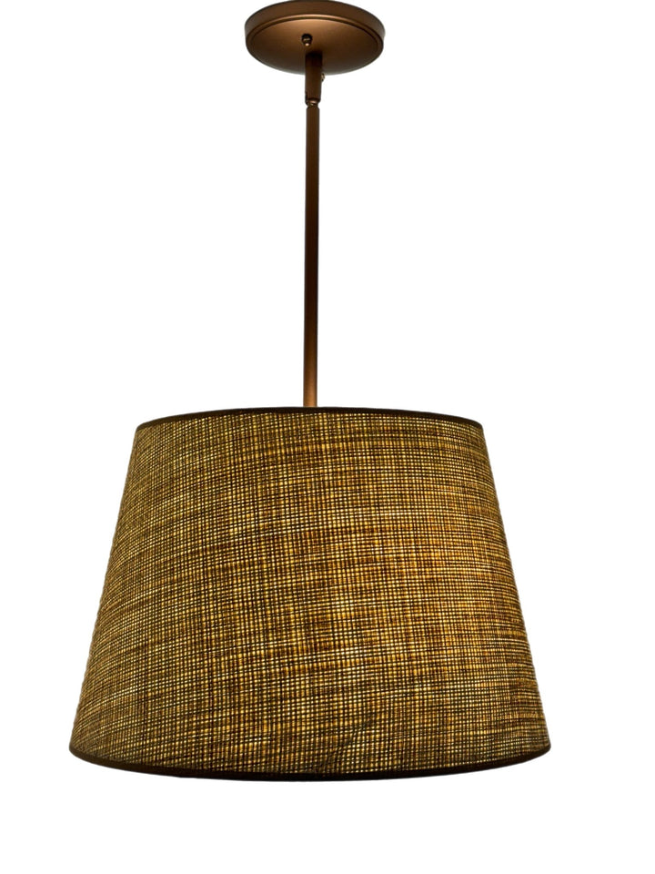 Custom British Empire Raffia Shade Pendants - Lux Lamp Shades