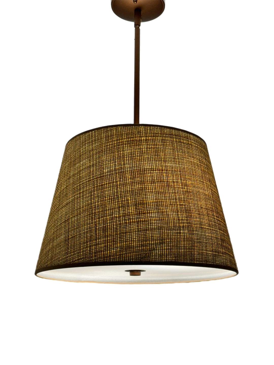 Custom British Empire Raffia Shade Pendants - Lux Lamp Shades