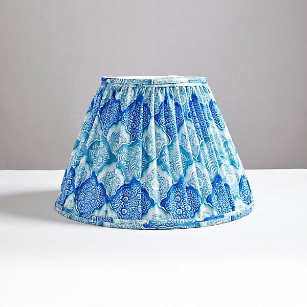 Scalamandré Akira Pleated Shade | Porcelain Blue - Lux Lamp Shades