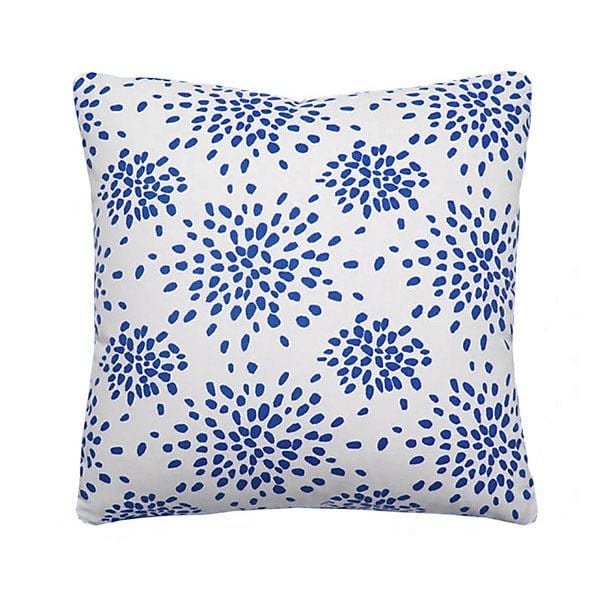 Scalamandré Fireworks Pillow | Blue on White - Lux Lamp Shades