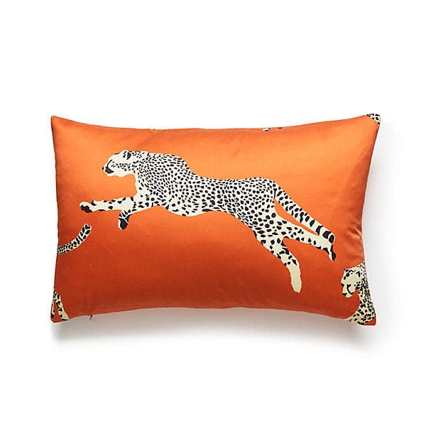 Scalamandré Leaping Cheetah Lumbar Pillow | Clementine - Lux Lamp Shades