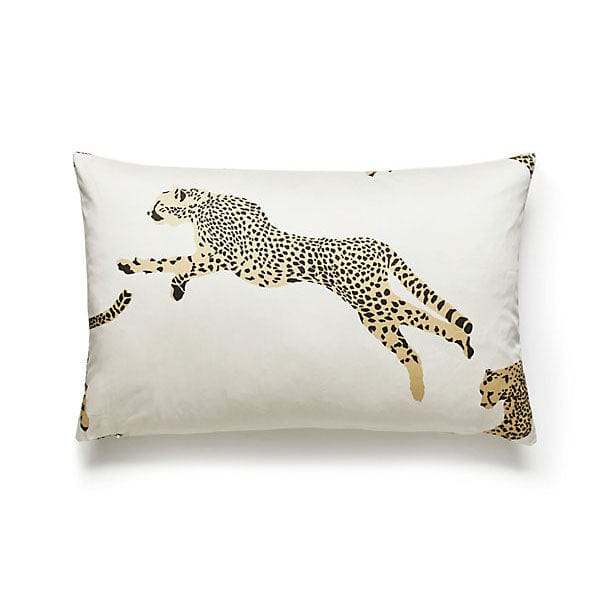 Scalamandré Leaping Cheetah Lumbar Pillow | Dune - Lux Lamp Shades