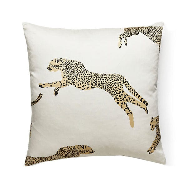 Scalamandré Leaping Cheetah Pillow | Dune - Lux Lamp Shades