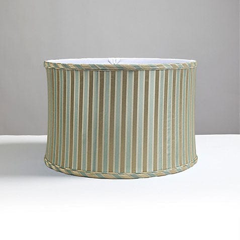 Scalamandré Shirred Stripe Drum Shade | Blue & Grey - Lux Lamp Shades