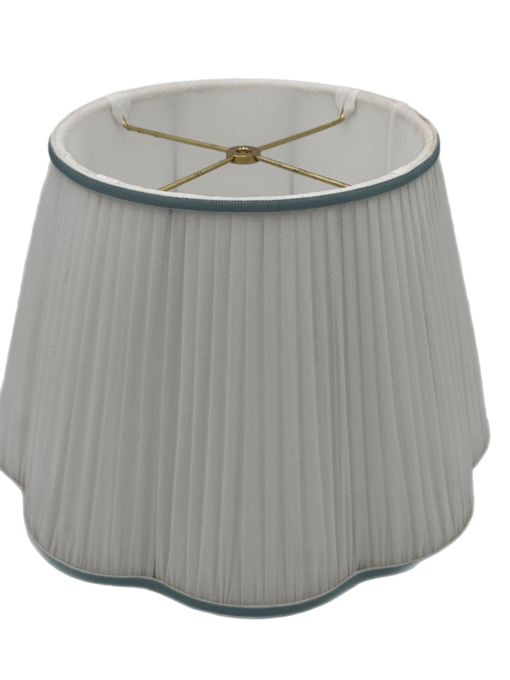 Shirred Out Scalloped Pembroke Lamp Shade + Custom Trim - Lux Lamp Shades