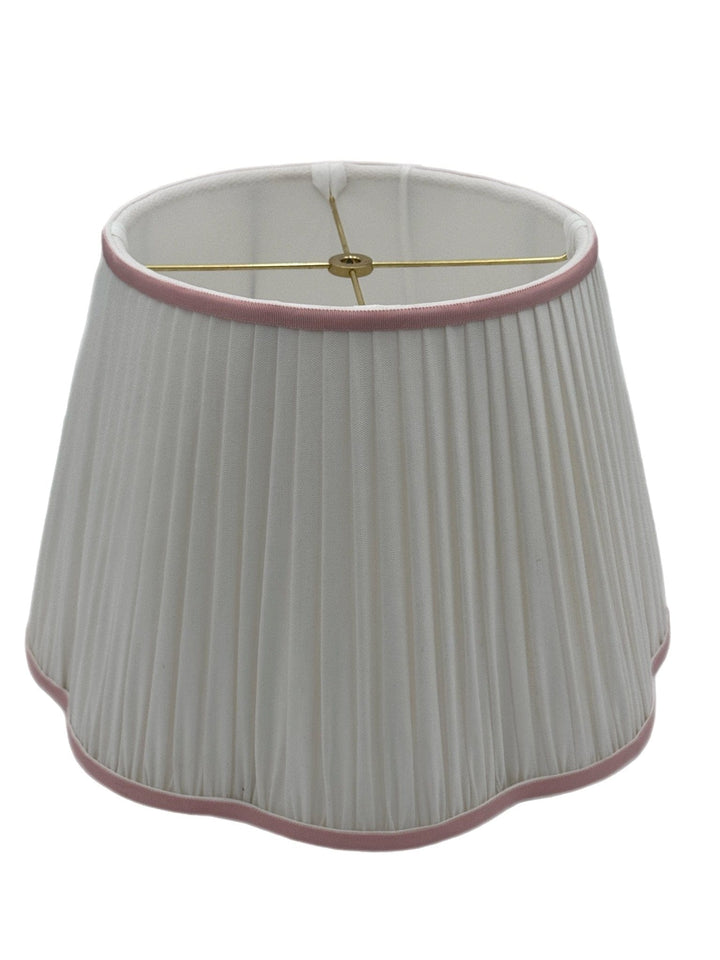 Shirred Out Scalloped Pembroke Lamp Shade + Custom Trim - Lux Lamp Shades