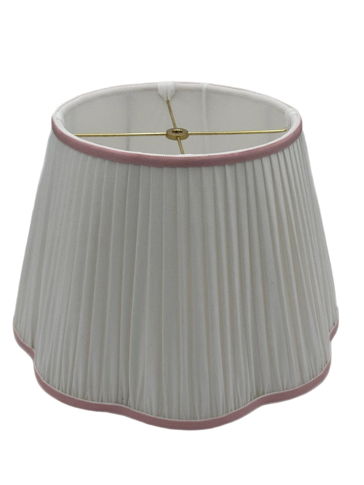 Shirred Out Scalloped Pembroke Lamp Shade + Custom Trim - Lux Lamp Shades