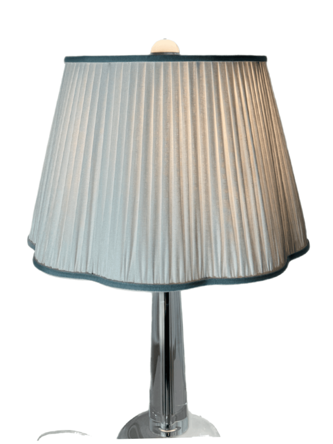 Shirred Out Scalloped Pembroke Lamp Shade + Custom Trim - Lux Lamp Shades