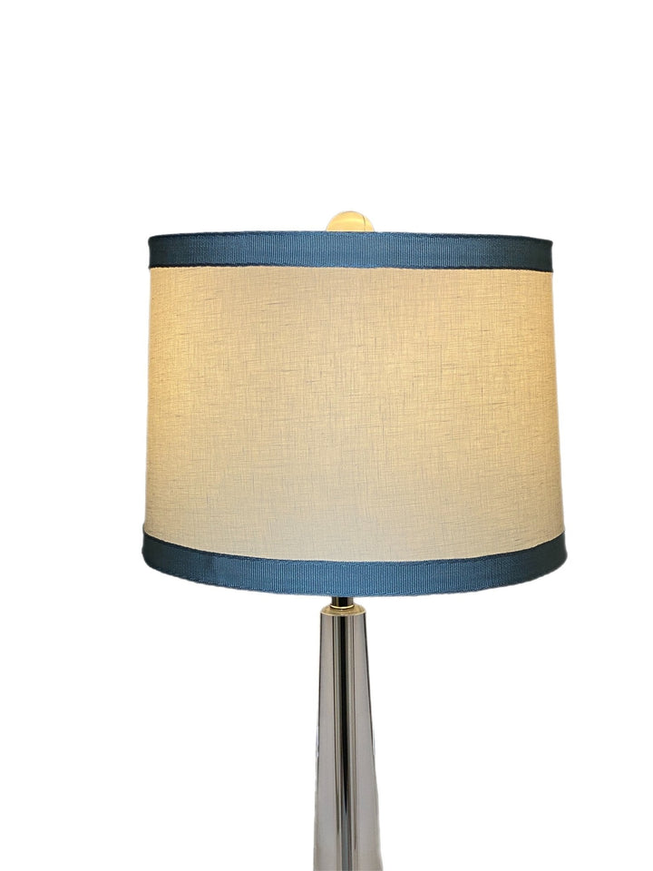 Linen Drum Harback Lamp Shade with Horizon Trim from Samuel and Sons - Lux Lamp Shades